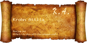 Krohn Attila névjegykártya